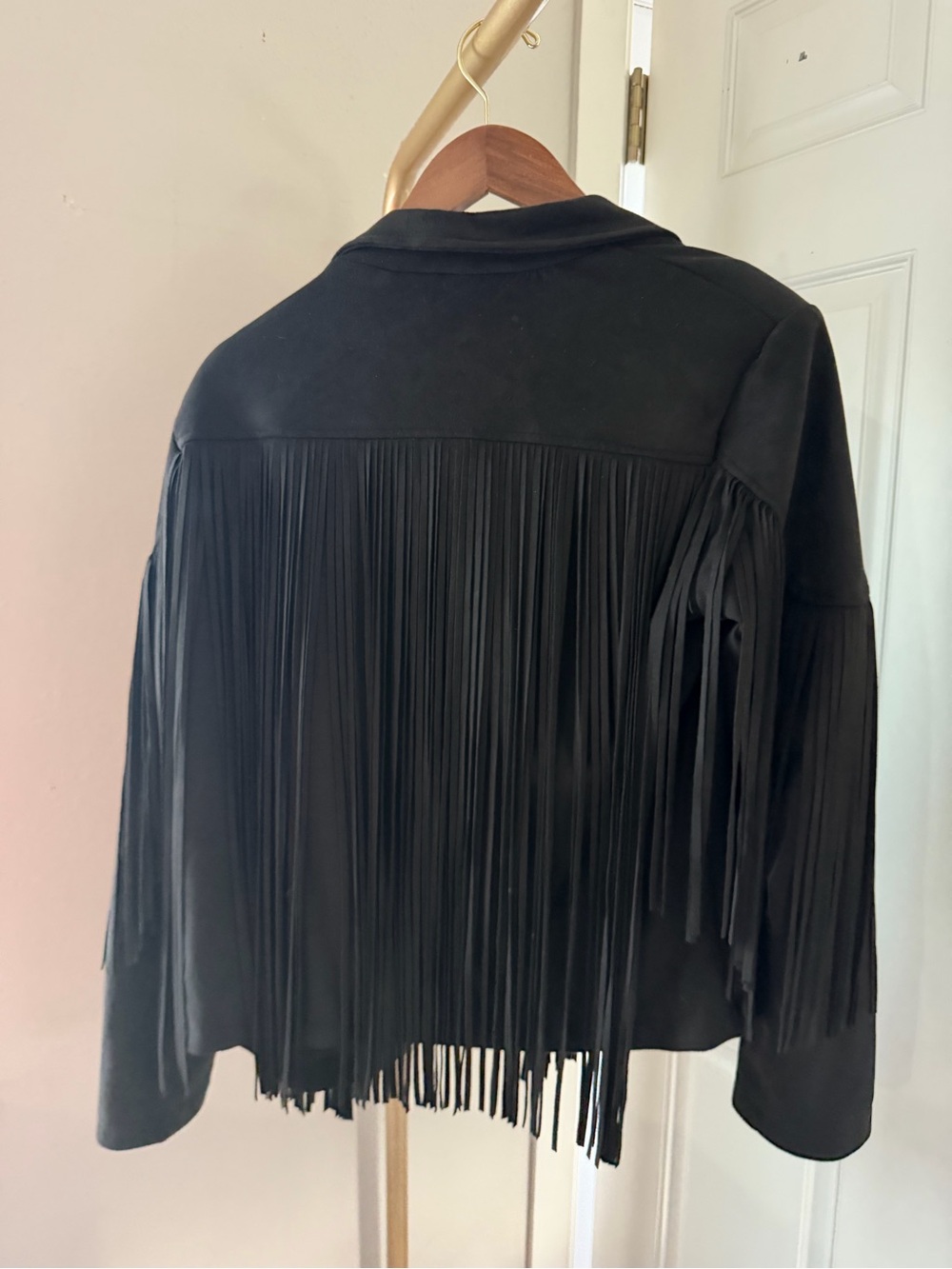 Women's Black Fringe Blazer Jacket
